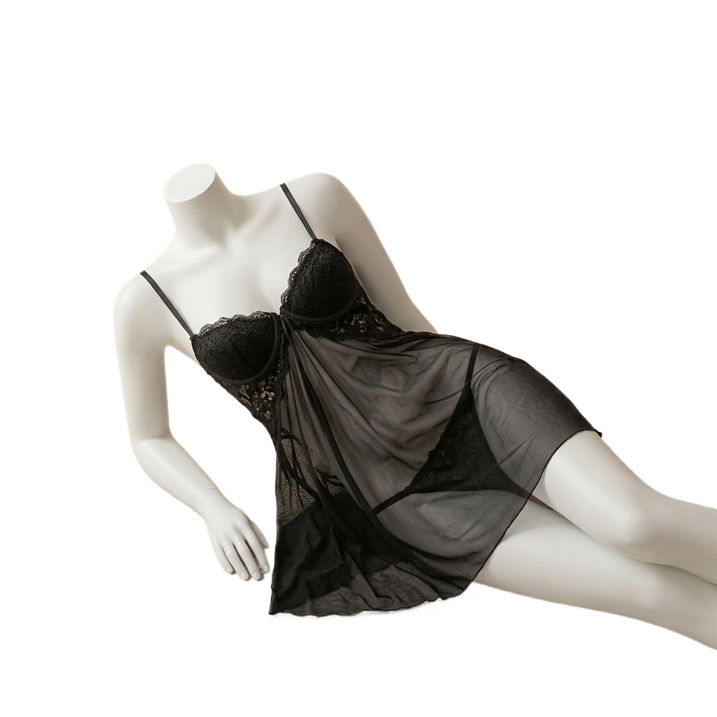 Babydoll Chemise Night - Damska koronkowa bielizna w stylu babydoll,